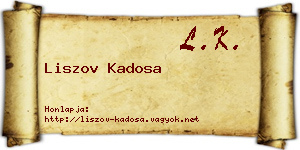 Liszov Kadosa névjegykártya